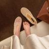 Mesh rhinestone Mary Jane single shoes women's spring and summer new shallow mouth versatile ballet shoes fashionable large size sandals