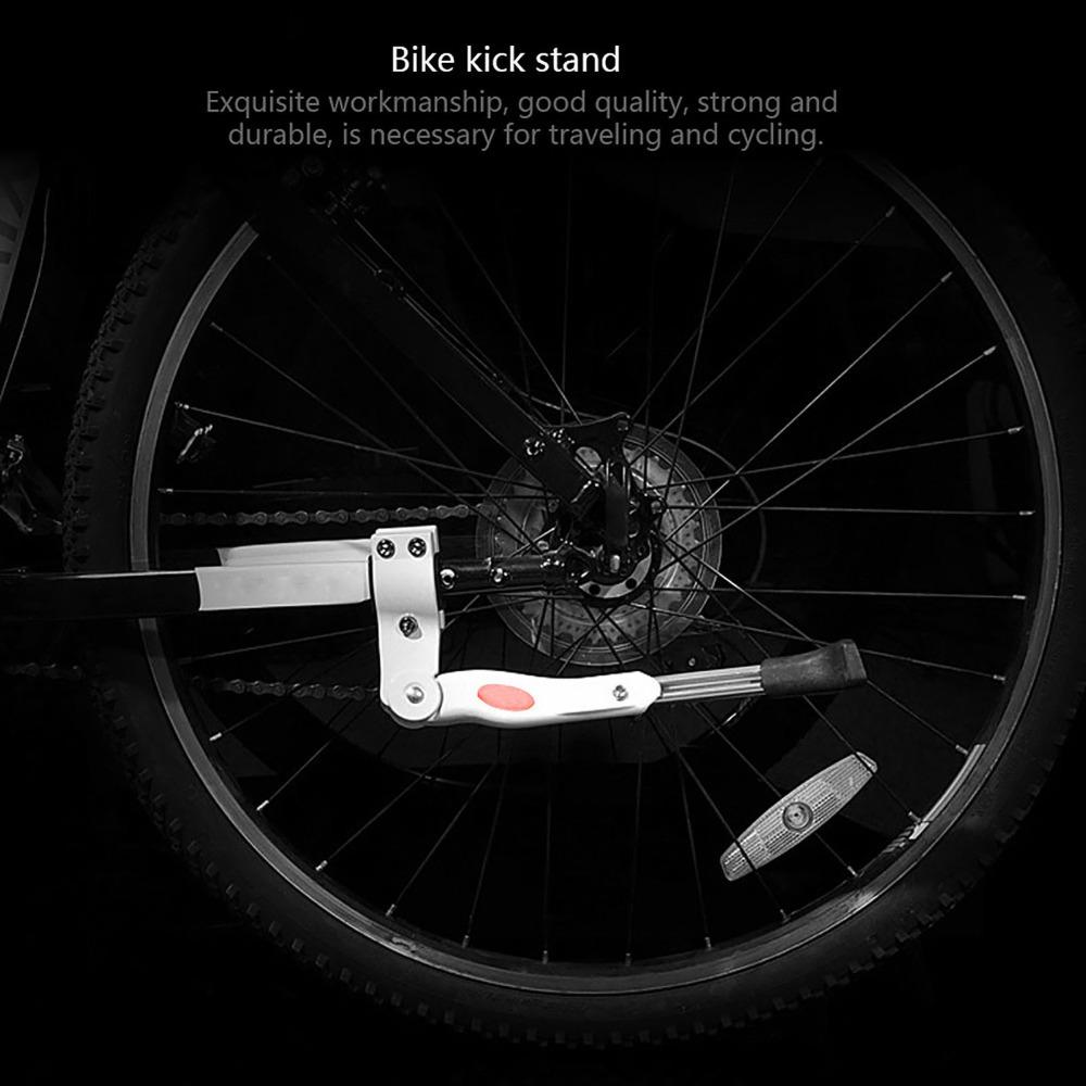 White Bike Kick Stand Adjustable Single-Side Kick Stand for 16" 20" 24" 26" Bikes Bike Cycling