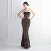 Vestido longo de lantejoulas para festa, vestido noturno para banquete, vestidos de noite