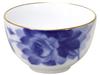 Okura Pottery Blue Rose Japanese Bowl, Approx. 395cc, Made In Japan, 64CN/8011-A