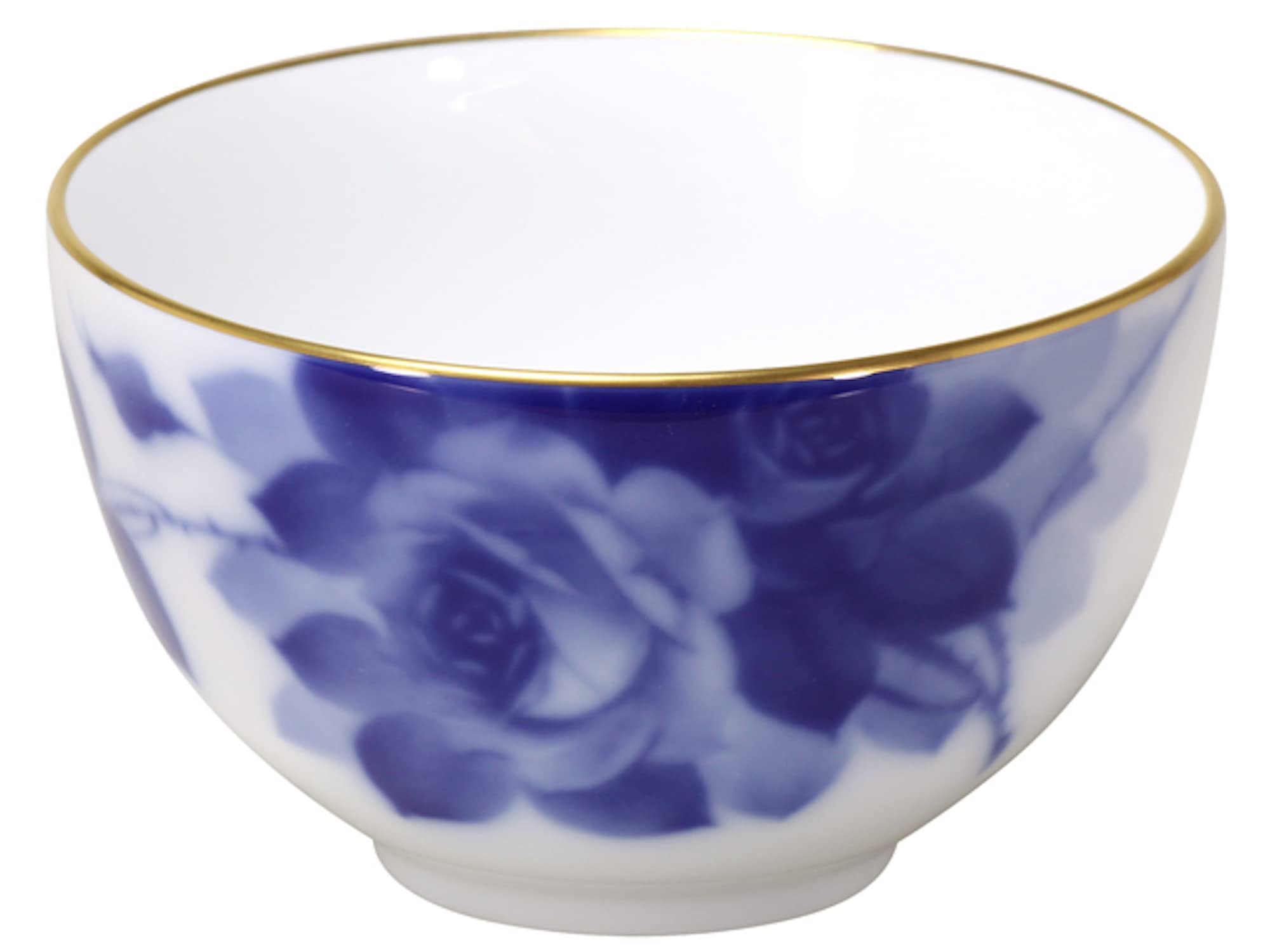 

Okura Pottery Blue Rose Japanese Bowl, Approx. 395cc, Made in Japan, 64CN/8011-A