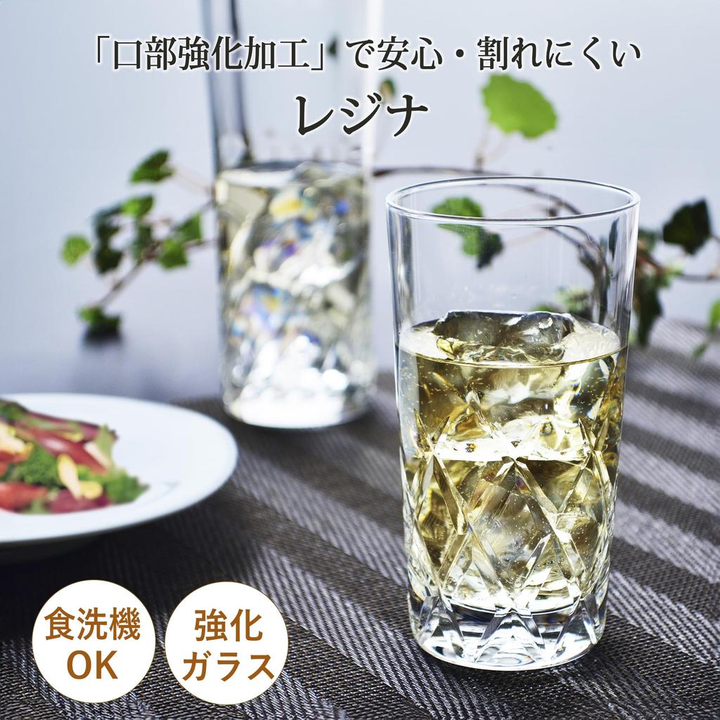 Toyo Sasaki Glass Tumbler Glass Regina 10oz Tumbler 305ml Set of 6 Made in Japan Dishwasher Safe Unbreakable Glass Cup Beer Glass Highball Glass Sour