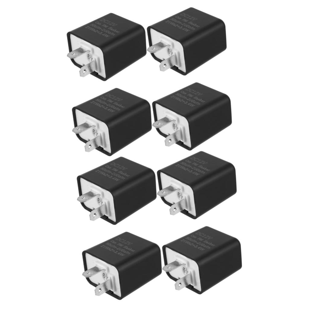 VICASKY 8pcs Relay Led Flashlight Motorcycle Turn Signal Motorcycle Turn Light Bike Switch Adjustable Plastic Flasher
