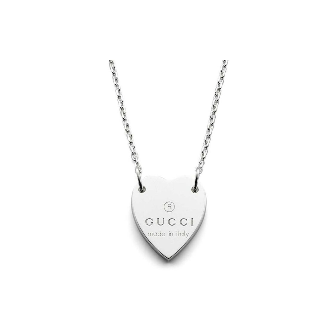 Gucci Trademark Heart Pendant Necklace Women necklace Silver YBB223512001 Dust Bag+Box (Random Color)