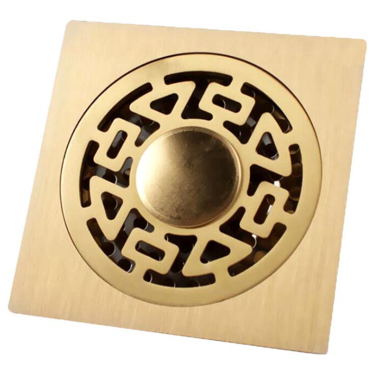 Modern Brass Shower Floor Drain Bathroom Tile Insert Floor Drainer Self Sealing Floor Drain pattern Multi-purpose #1