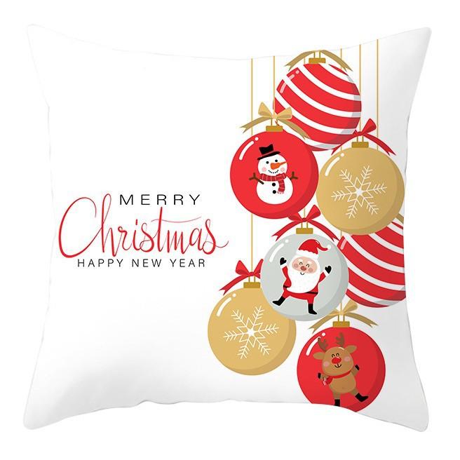 Cartoon Christmas Dog Car Pattern Pillow Case Festive Home Decoration Office Car Cushion Pillow Case