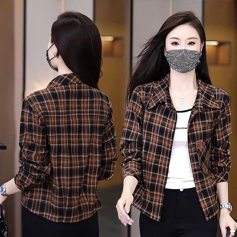 

Women s Short Plaid Shirt Jacket in Red and Black for Petite - Spring New Arrival M жовтий