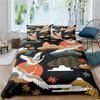 Japanese Crane Duvet Cover King Queen Size Wave Flower Ukiyo-e Style Bedding Set Eastern Culture 2/3pcs Polyester Quilt Cover