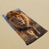 Lion King Art Print Beach Towel, Majestic Wildlife Nature Design Quick-Dry Sand-Free Microfiber Bath Towel for Summer Travel