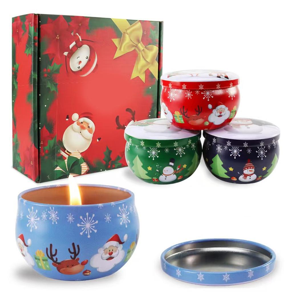 Soys Blend Wax Christmas Candle Holiday Homes Decoration Gift Set With 30Hrs Burn Time And Festival Fragrances