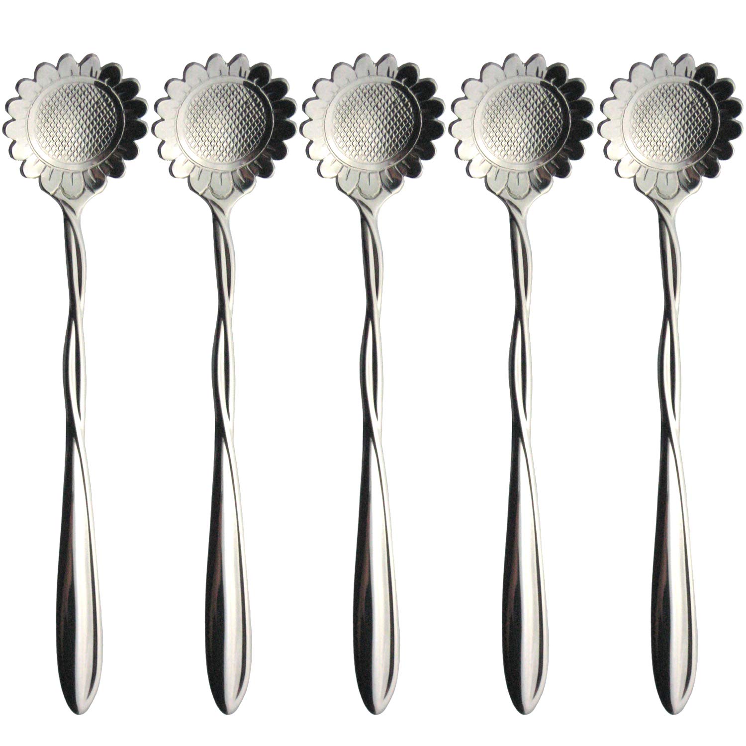 

Nagao Flower Cutlery Coffee Sunflower Set of Gift Made in Japan Tsubame-Sanjo Spoons, Design, 5, 12.3cm, Packaging,