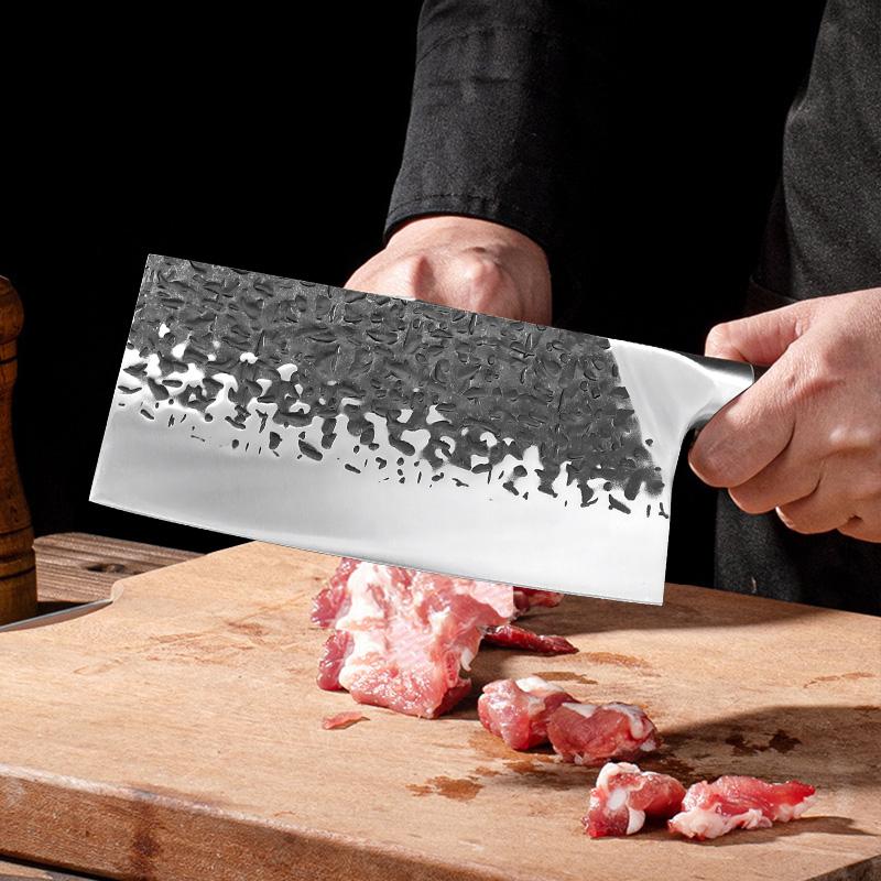 Kitchen Knives Cleaver Meat Chopping Vegetables Butcher Knife Wooden Handle Chef Cleaver Knives Hand Forged Blade Chinese Knives