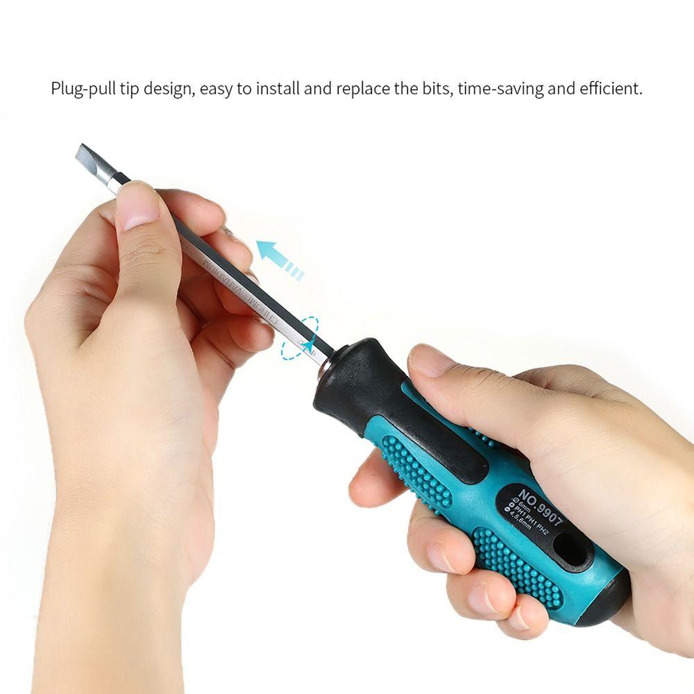 Magnetisches Profi-Schraubendreher-Set Schlitzschraubendreher Ratschenmechanismus Elektrische Reparatur