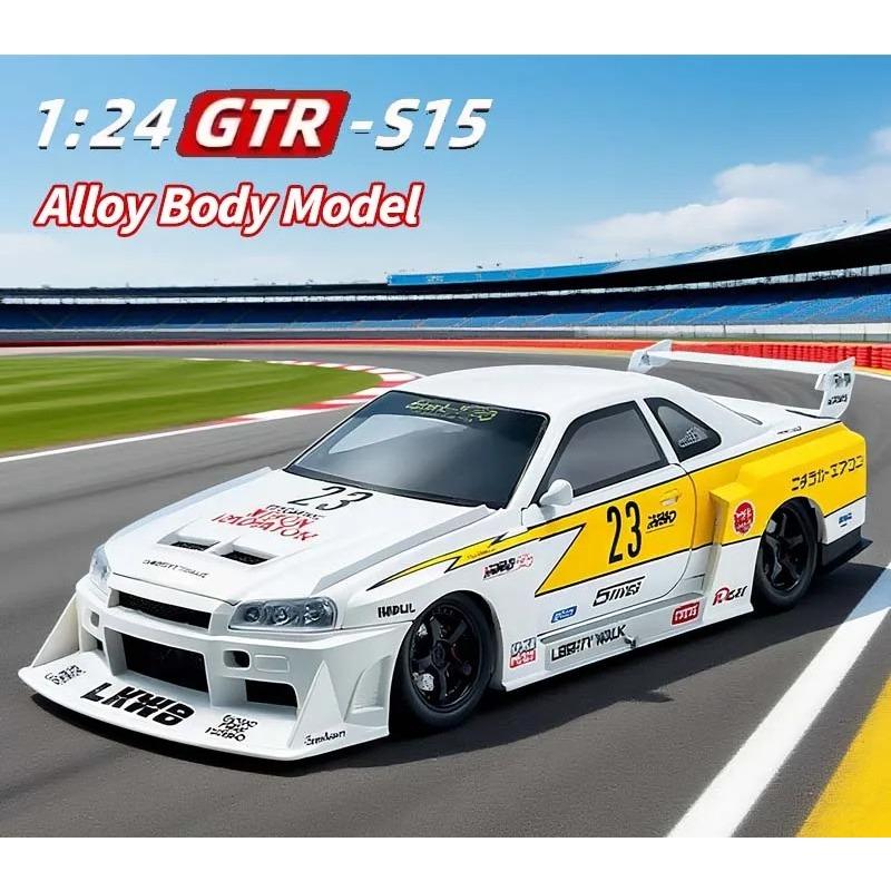 1/24 Nissan GTR R34 Technical Modified Alloy Car Model with Sound Light Features Kids Toy Collectible Gift Sports Car Decor Holiday Gift