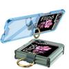 Transparent Hårt PC Stötsäkert Hårt PC Telefonskal för Samsung Galaxy Z Flip 6 5 Fodral med Ringhållare