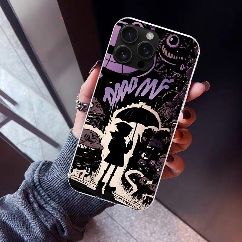 Graffiti Fashion Cool Phone Case For iPhone 17 Air 16 15 Pro Max 14 Plus 13 Mini 12 11 Cover 7 8 SE Silicone Shell Print Fundas