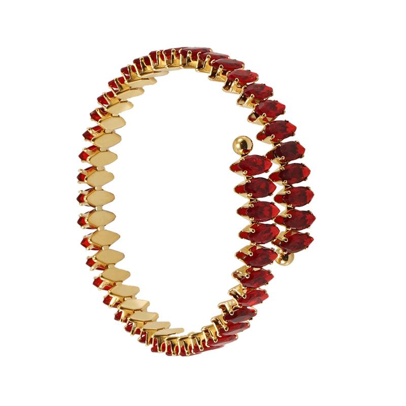 European and American 18K Gold Plated Zircon Stainless Steel Adjustable Geometric Bracelet for Women