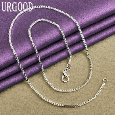 Gioielli di moda con collana a quadri in argento sterling 925