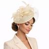 Hot-selling European and American boutique feather flower mesh gauze hat bridal headgear fashion hair accessories top hat hemp yarn headgear