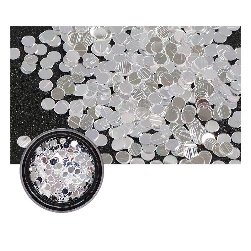 Silver White Mirror Nail Art Sequins - Brilliant, Shining, and Beautiful Nail Decorations.