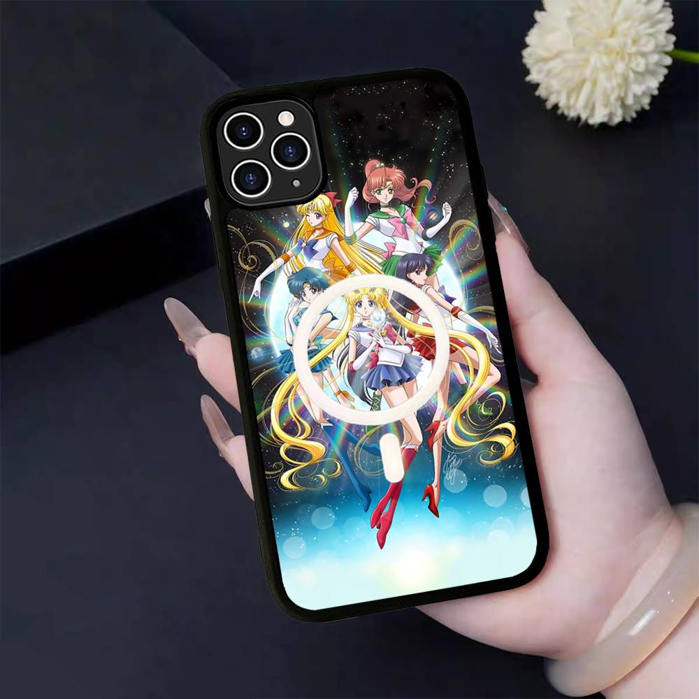 Anime S-Sailors M-Moons Für Magsafe Magnetische Handyhülle Für IPhone 17 16 15 14 13 12 11 Plus Pro Max PC+TPU Hülle