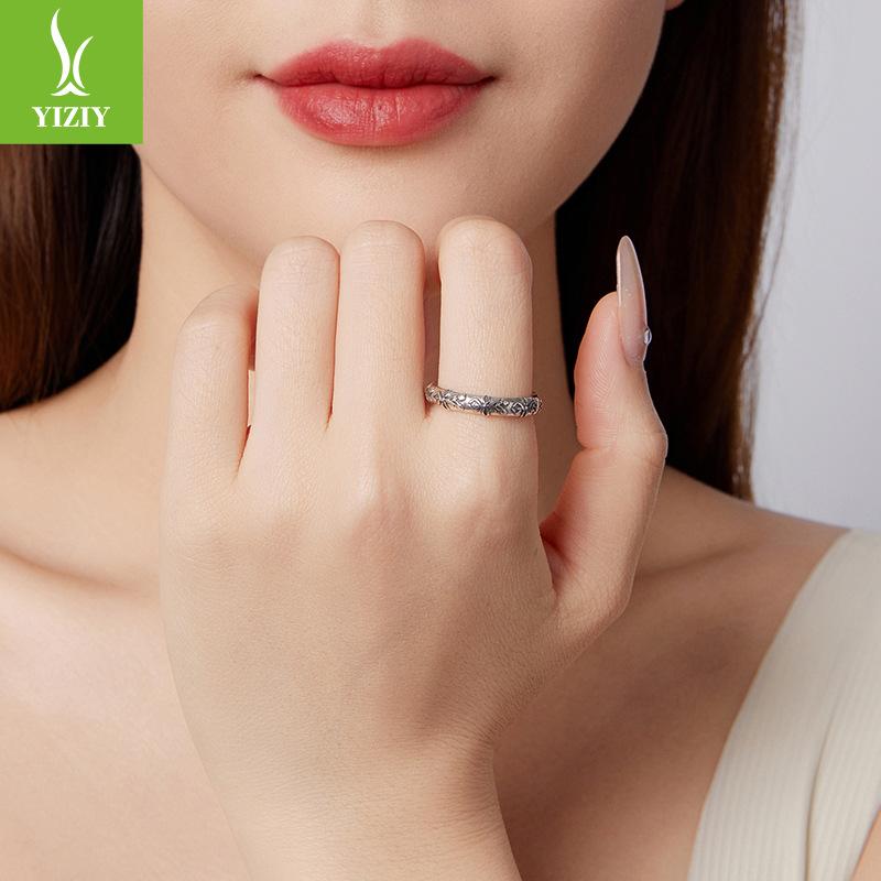 Vintage Relief Bow Open Ring, Medieval Jewelry S925 Sterling Silver Ring.