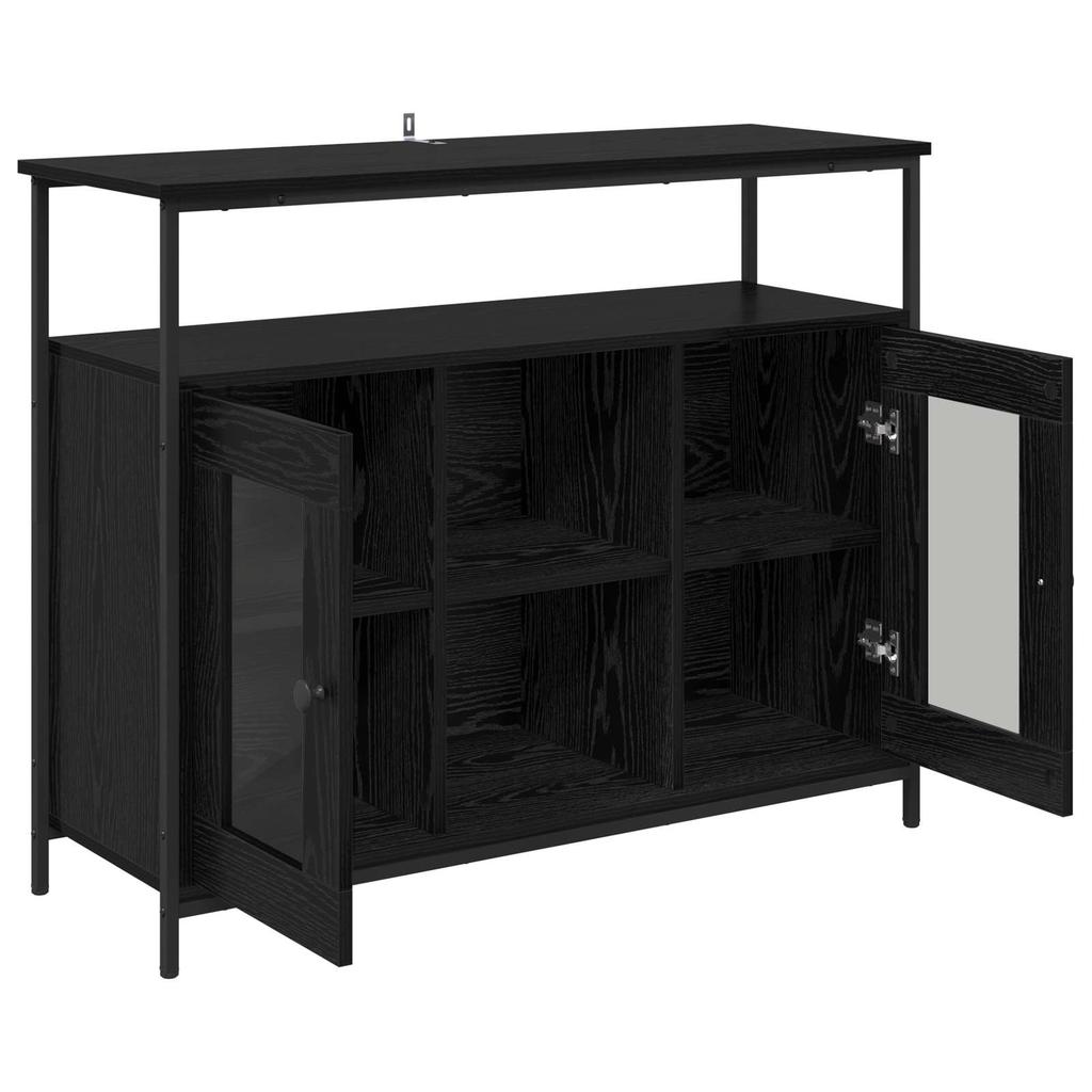 Sideboard in Black Oak Look 100 x 35 x 80 cm Engineered Wood