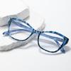 Kunststoff Lesebrille für Herren Große Katzenaugen Modische Weitsichtigkeitsbrille für Damen Blaulichtfilter Brille Alterssichtigkeit +1+1.5+2.0+2.5+3.0+3.5+4.0