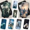 Animal Cute Polar Bear Phone Case For Samsung Galaxy A73,31,32,72,41,53,52,71,22,5G,Note,J7,8,9 Soft Black Silicone Cover