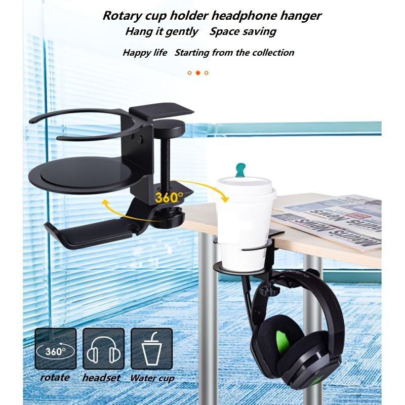 1 Peça Suporte para Caneca de Ferro sem Furo Borda da Mesa Rotação 360 Graus Suporte para Fones de Ouvido Suporte para Copo de Água