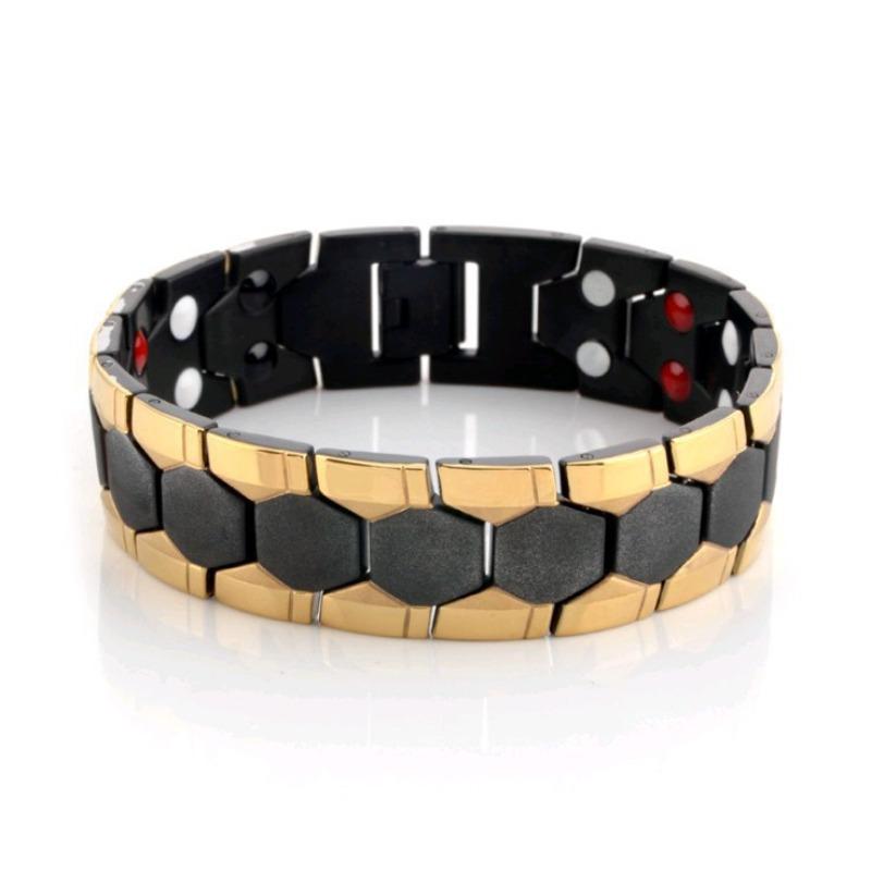 Meier Men's Detachable Magnetic Bracelet Stainless Steel Bangle Hexagonal Energy Bracelet