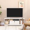 Mobile TV Panca TV Design Contemporaneo - 3 Scomparti Aperti, Armadietto a Doppia Porta - Dim. 120L x 30P x 41A cm - Truciolato Bianco