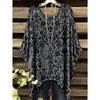 2026 Camiseta de Manga Corta Irregular de Moda con Estampado Floral Vintage para Mujer Ropa de Mujer Holgada y Casual Top Oversize