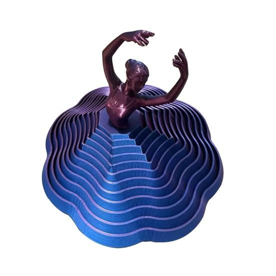 3D Printed Spinning Ballerina Fidget Toy Ballet Dancer Spinner Kinetic Desk Toy Expanded Sensory Stress Relief Toy for Home Office