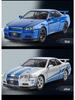 1:24 Alloy GTR R34 Model Car Toy with Sound, Light, Openable Doors, Four-Wheel Steering, and Pull-Back Action
