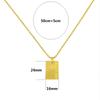 English Letter Square Pendant Stainless Steel Necklace - Vacuum Color Retention YS21