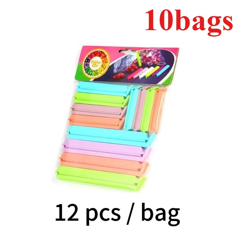 12 Stück/Set Lebensmittelaufbewahrung Tragbar Neues Küchenzubehör Lebensmittel Snack Versiegelung Versiegelungsbeutel-Clips Verschlussklemme Kunststoffwerkzeug 7/10/15 cm