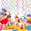 6-11pc Colourful Spiral Curling Ribbon Decor Ceiling Hanging  Birthday Weddings DIY Party Celebrations Scene Pendants Atmosphere