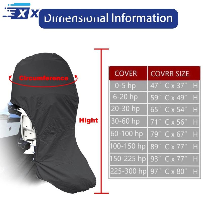 Boat Outboard Motor Engine Cover BLACK Universal Trailerable 79*67 60HP To 100HP