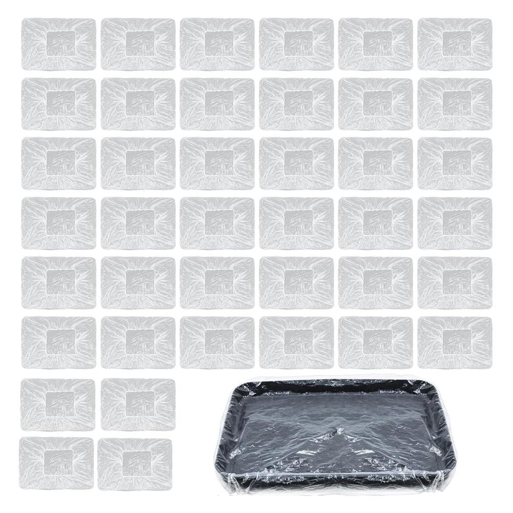 40 Pcs Pallet Liner 90*60cm Paint Tray Film Bagging Transparent Plastic Paint Tray Liners Disposable Film Covers Painting Parts