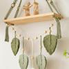 Nordic Style Handwoven Wall Hanging Leaf Tapestry Shelf Decoration