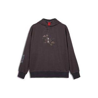Li Ning X Palace Museum Baoyun Building Collaboration Casual Sports Hoodie Men Hoodies Black AWDQA67-2