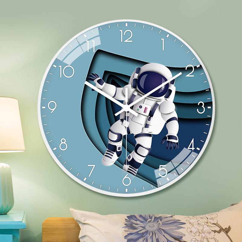8-inch 20cm Wall Clock Children's Room Bedroom Mute Clock Living Room Children's Planet