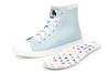 Akiriko MOZ Rain Sneakers with Molded Size L Women's High-Top One-Piece Insoles, Sax,