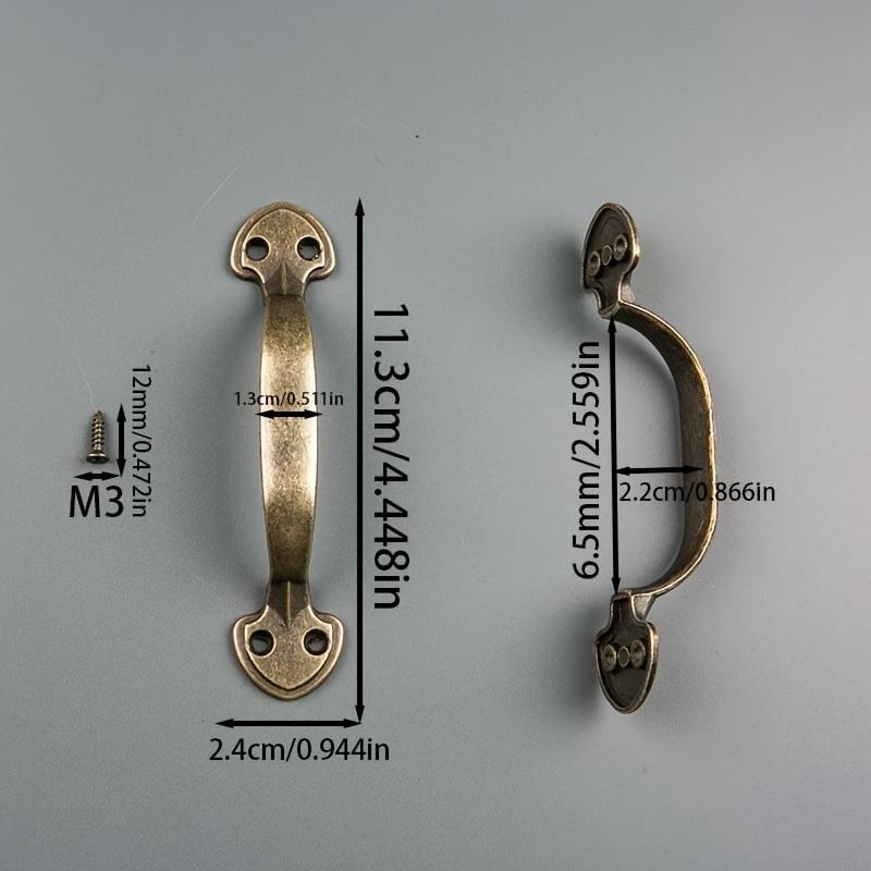 2pcs Bronze-Coloured Handles with 8 Screws Antique-Style Zinc Alloy Drawer Handles For Kitchen Wardrobe Doors Furniture Handles