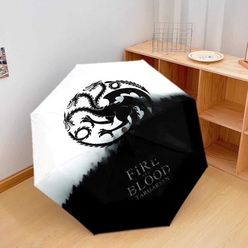 1 Stück Automatischer Faltregenschirm - Cartoon-Muster, Tragbares & Faltbares Design mit 24 Speichen, Weihnachts-Geburtstagsgeschenke