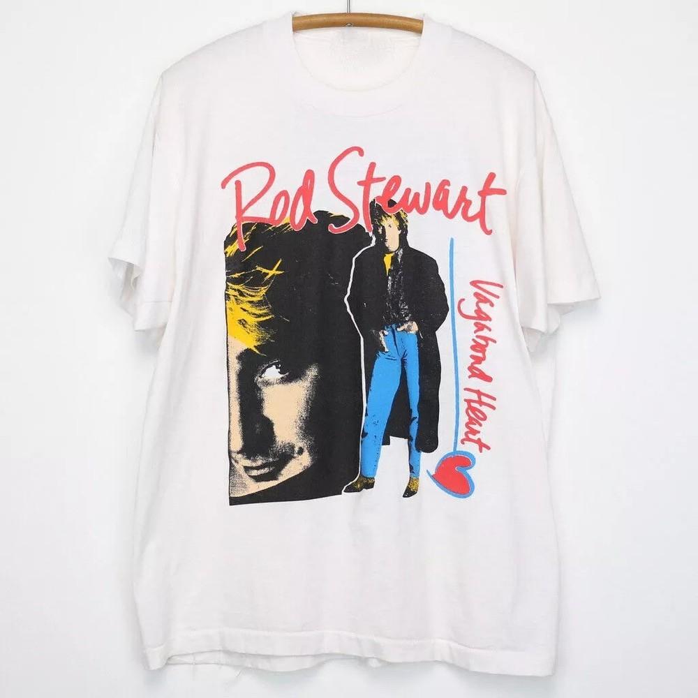 Винтажная хлопковая белая футболка Rod Stewart Vagabond Heart Tour S-234XL Унисекс LL380 Унисекс Футболка XXXXL