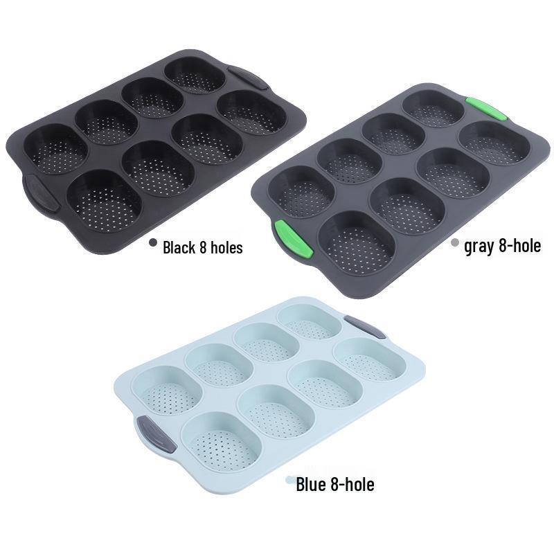 Non-Stick 8-Cavity Silicone Mold for French Mini Baguettes - Easy Demolding, Food-Grade Baking Tool