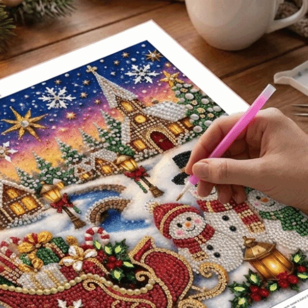 Nativity Scene Christmas Night Scene Pearl Painting Kit Handmade Pearl Art Craft Kit  Home Decor