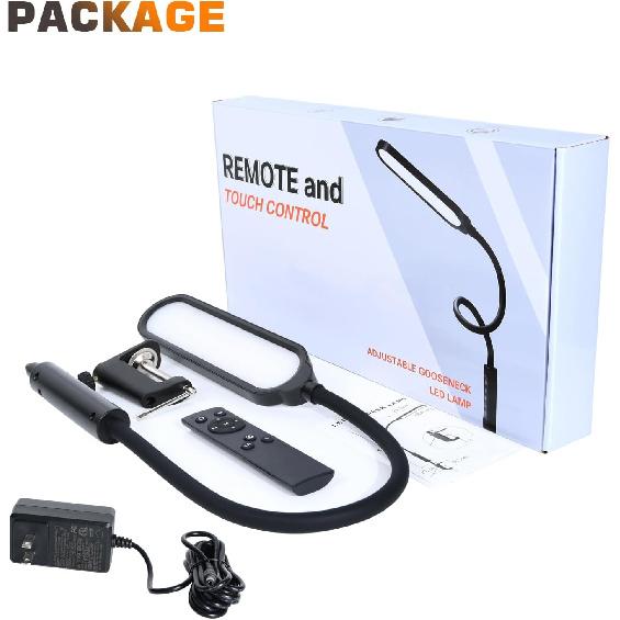 Clamp on Lamp, LED Desk Lamp, 18W, 3000 LMS, 3 Color Modes, 16 Brightness Levels, CRI>95, 0.5H/1H Timer, Eye-Caring Task Lamp with Remote for